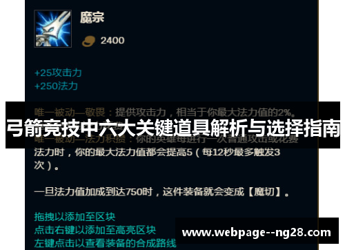 弓箭竞技中六大关键道具解析与选择指南